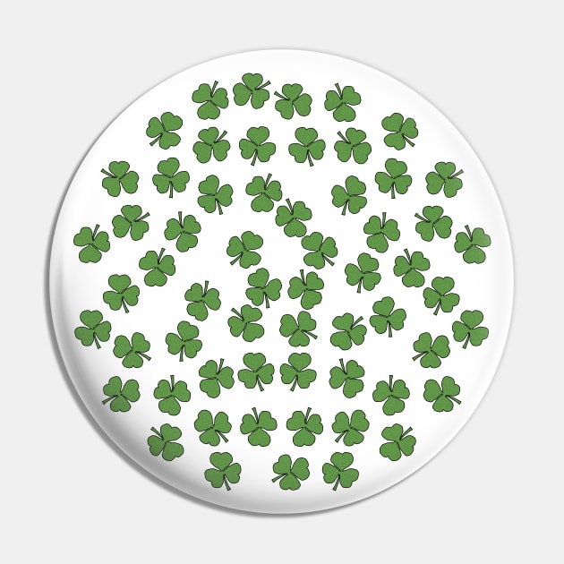 Shamrocks in Green Pin by ellenhenryart