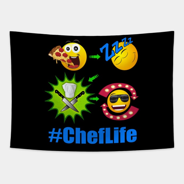 Chef Life Cooking Lifestyle #ChefLife Pizza Tapestry by Duds4Fun