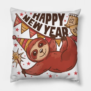 Sloth Happy NewYear Pillow