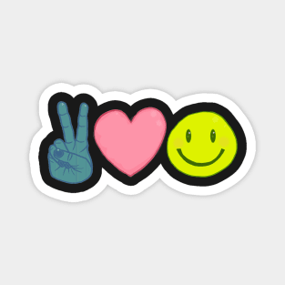 Peace Love Happiness Emoji Magnet