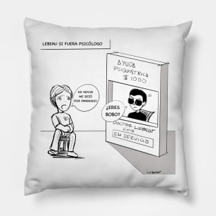 ayuda psiquiatrica, psychiatric help in comicstrip ecopop cartoon Pillow