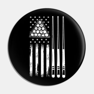 American Flag Billiard Pool Player Pin