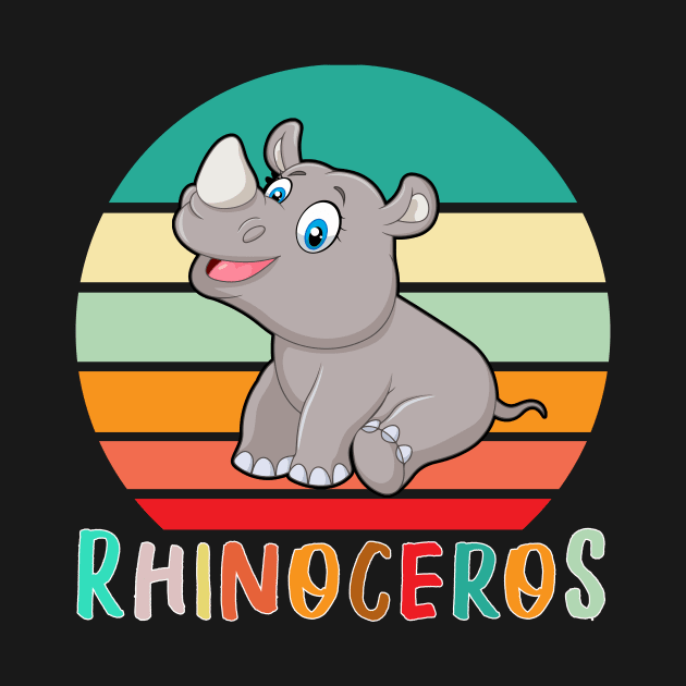 Vintage Retro Rhinoceros by adrinalanmaji