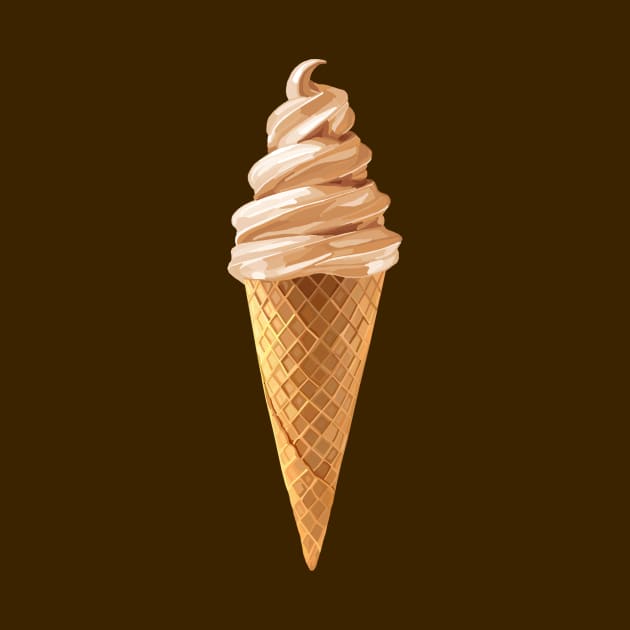 Butter Pecan Ice Cream Cone by Art by Deborah Camp