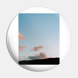 Pastel moody sunset clouds with a small moon Pin