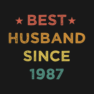 Best Husband Since 1987 Funny Wedding Anniversary Gifts Vintage T-Shirt