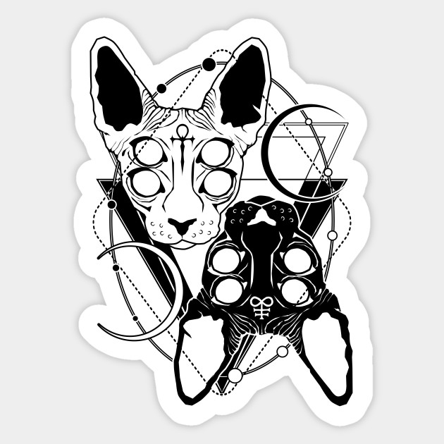 Twin Sphynx Cat Sphynx Cat Sticker Teepublic Au