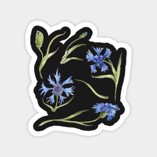 set of blue flowers_4 Magnet