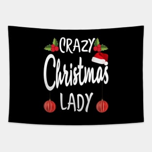 Crazy Cat Lady Christmas Lady Tapestry