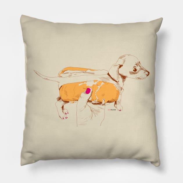 Chien Chaud Pillow by labeletterose