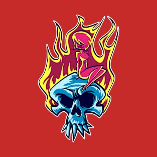 Skull on fire T-Shirt