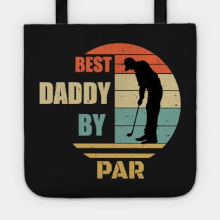 Humor Best Daddy By Par Design - Golfing Vintage Sunset - Funny Golfing Design - Golfer Design Tote