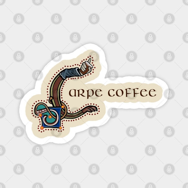 Carpe Coffee Medieval Marginalia Magnet by Donnahuntriss