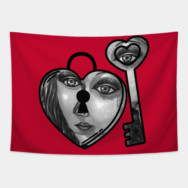 Lock and key Tapestry by ESSED