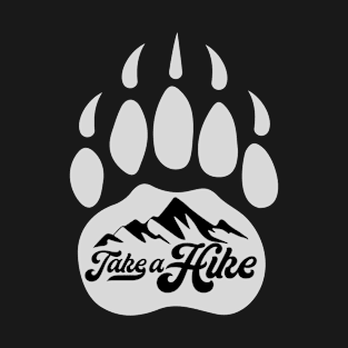 Take A Hike Bear Paw with Mountains T-Shirt