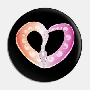 Ball Python Heart (Lesbian Pride Design) Pin