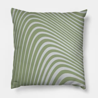 Modern Abstract Wavy Line - Aesthetic Green Pillow