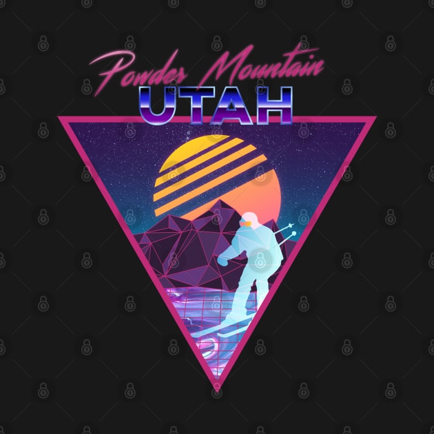 Retro Vaporwave Ski Mountain | Powder Mountain Utah | Shirts, Stickers, and More! by KlehmInTime