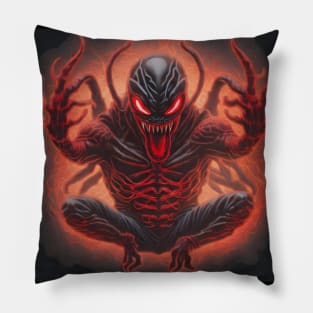 Virning alien with red aura Pillow