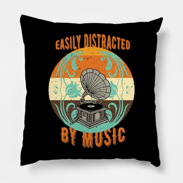 Easily Distracted By Music Pillow by 1AlmightySprout