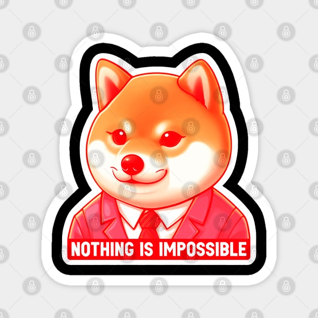 Nothing Is Impossible Shiba Inu Magnet by Plushism