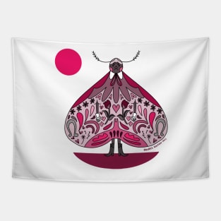 Pink Butterfly Babe Tapestry