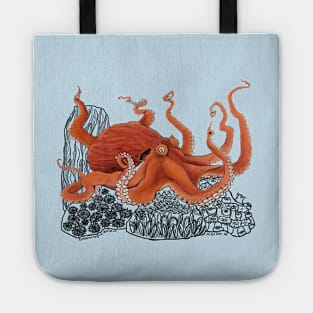 Red Giant Octopus Doodle Tote