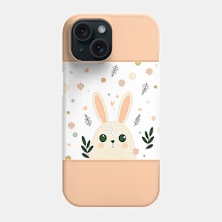 cute easter bunny, Scandinavian graphic style, pastel colors, vintage Phone Case