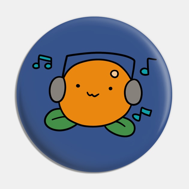 Orange with Headphones Pin by saradaboru