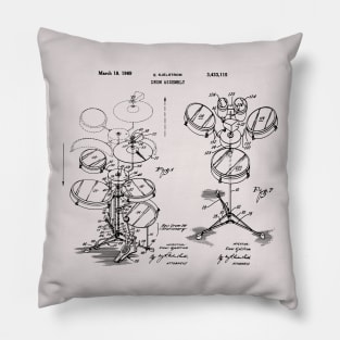 Drummer Gift Drum Set Patent Blueprint Pillow