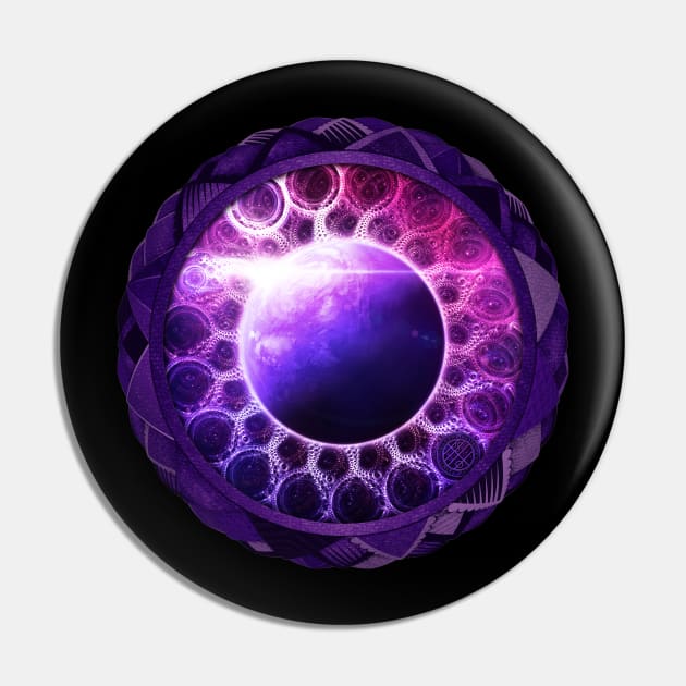 Blue Ultra-Violet Mandala for Deep Space Dreamers Pin by San Jaya Prime