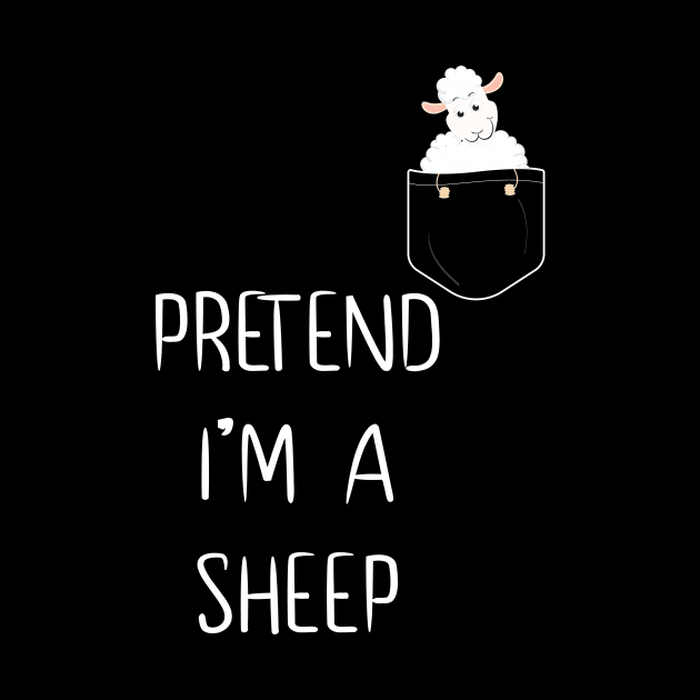 Pretend I'm A Sheep Funny Lazy Simple Halloween Costume by MaryMary