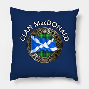 Clan MacDonald Crest & Tartan Knot Pillow