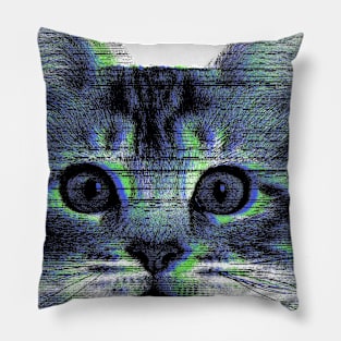 Glitch house cat Pillow