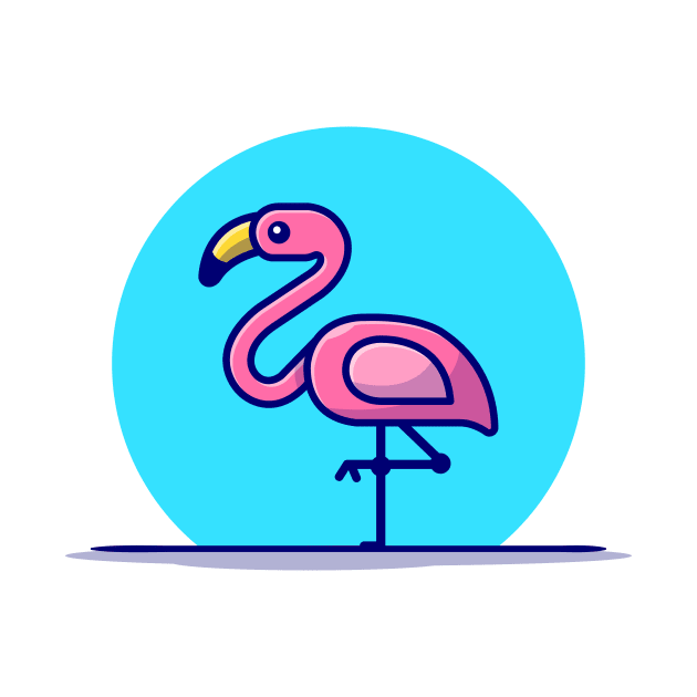 Flamingo Cartoon Vector Icon Illustration by Catalyst Labs