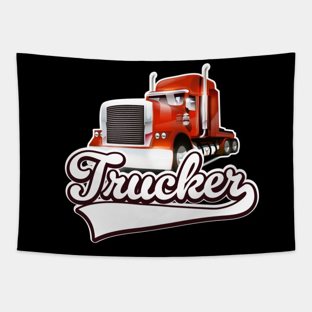 Trucker Logo Tapestry by nickemporium1