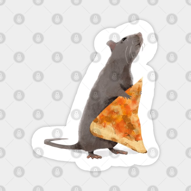 Pizza Rat Magnet by Flockadoodle