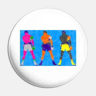 Boxing Ali Colors Pixel Art Pin