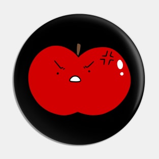 Angry Red Apple Pin