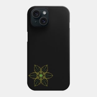 Green and yellow flower geometric design Phone Case