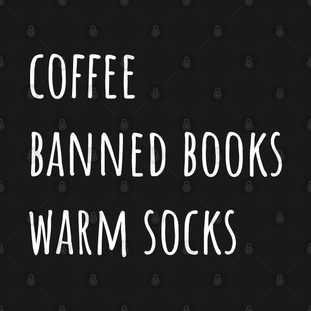 Coffee Banned Books Warm Socks by Huhnerdieb Apparel