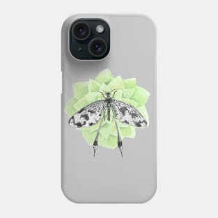 Dragonfly with tender green flower Phone Case