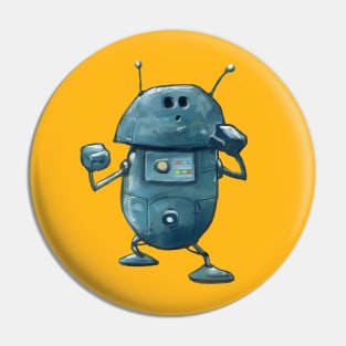 Little Blue Robot Pin