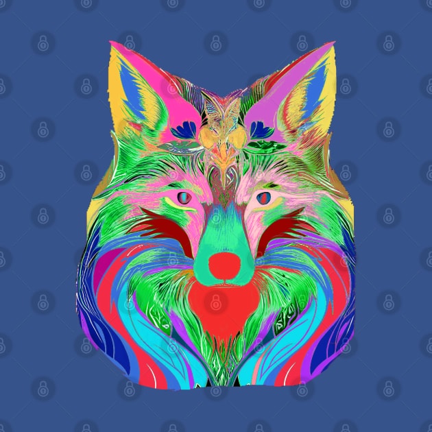 COLOURFUL FOX HEAD LIGHT COLORED by sailorsam1805