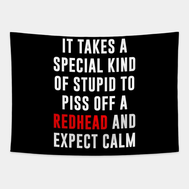 It Takes a Special King Of Stupid To Piss Off a Redhead Tapestry by sunima