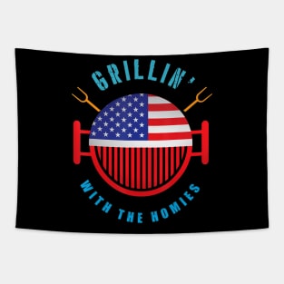 Grillin Dad Grilling Tapestry