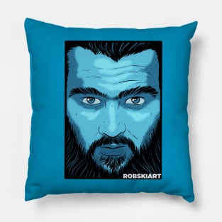 The face - blue Pillow