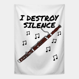 I Destroy Silence Bassoon Player Bassoonist Musician Tapestry