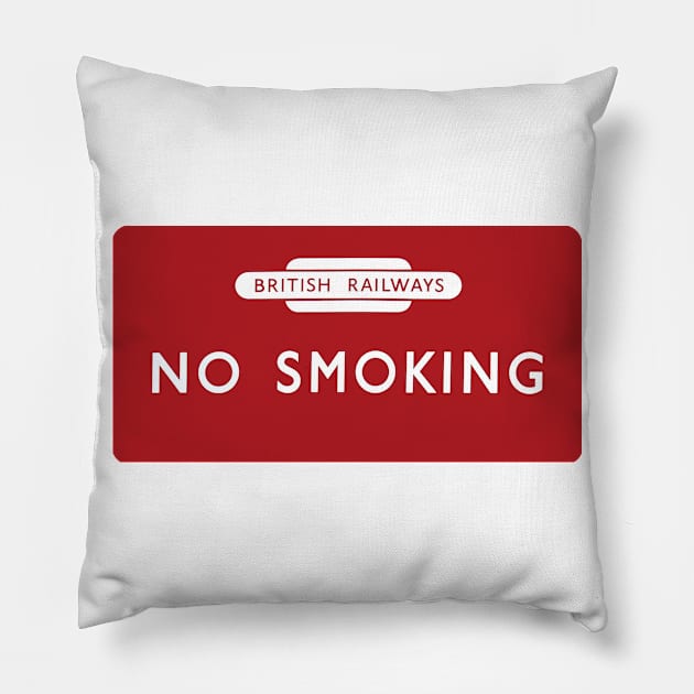 BR No Smoking Sign Pillow by Random Railways