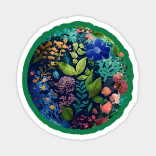 Green Living Happy Earth, plantlover Magnet